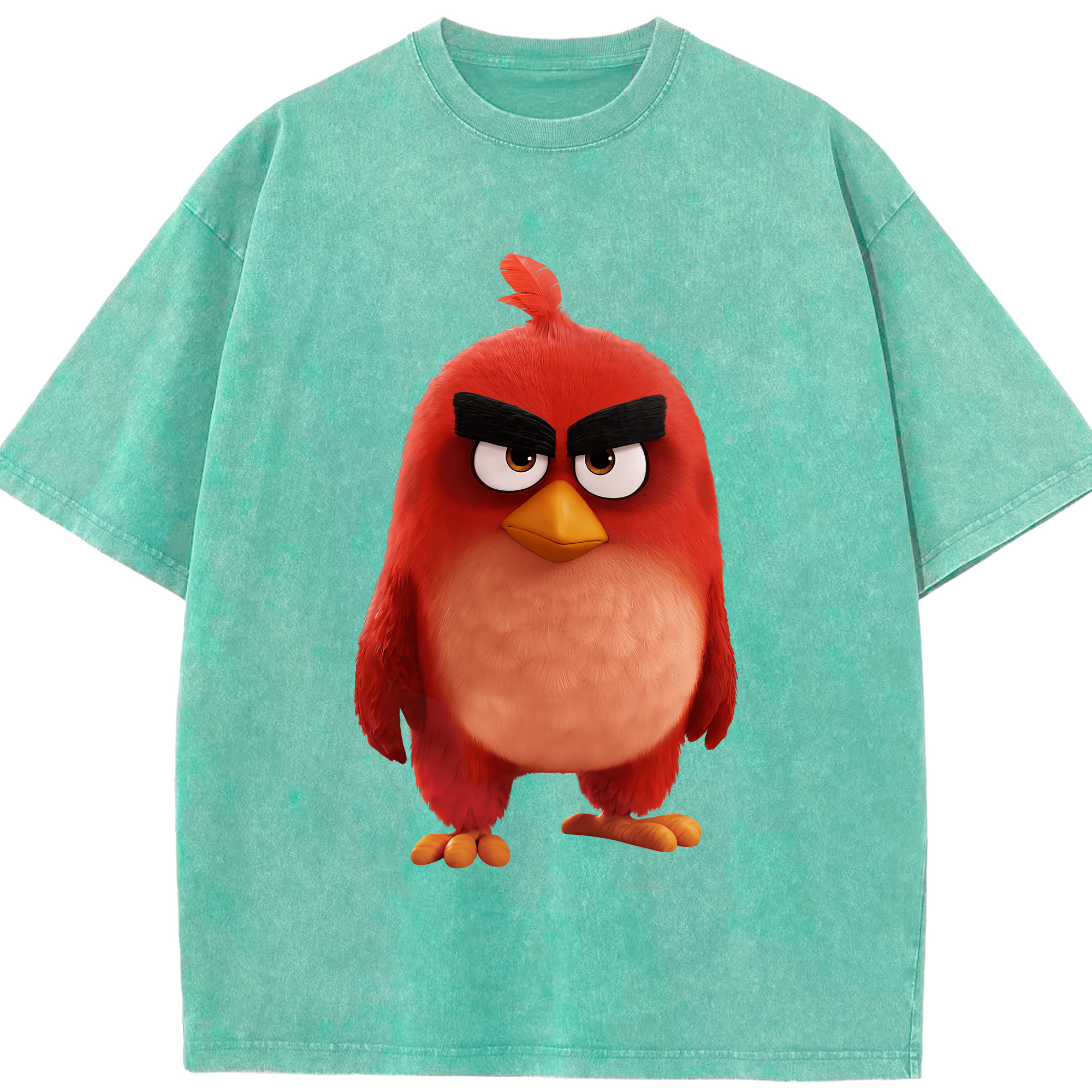 （画像用） Angry Birds アングリーバード 綿100% ヴィンテージ風 半袖Tシャツ（フロントプリント）